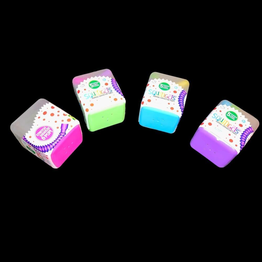 Squidgets Fidget Tubes • 4 Cubes of 5 Mini Pop Tubes • Sensory Toy Set